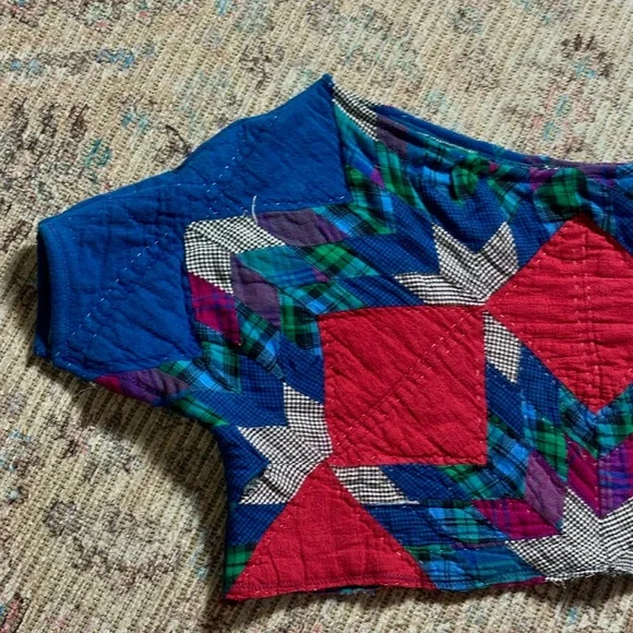 Colorful Patchwork Poncho Top - Picture 2 of 9